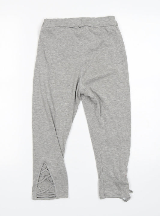 Missguided Womens Grey Viscose Compression Shorts Size 8 L18 in Regular
