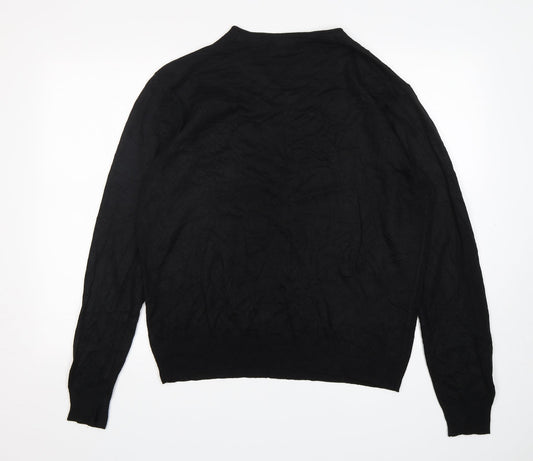 Industrialise Womens Black V-Neck Polyester Pullover Jumper Size L