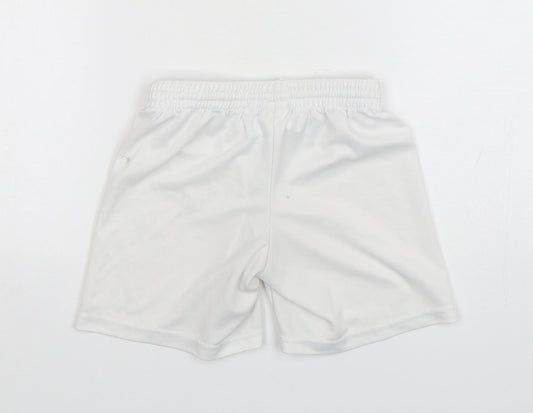 Kipsta Boys White Polyester Sweat Shorts Size 6 Years Regular Drawstring
