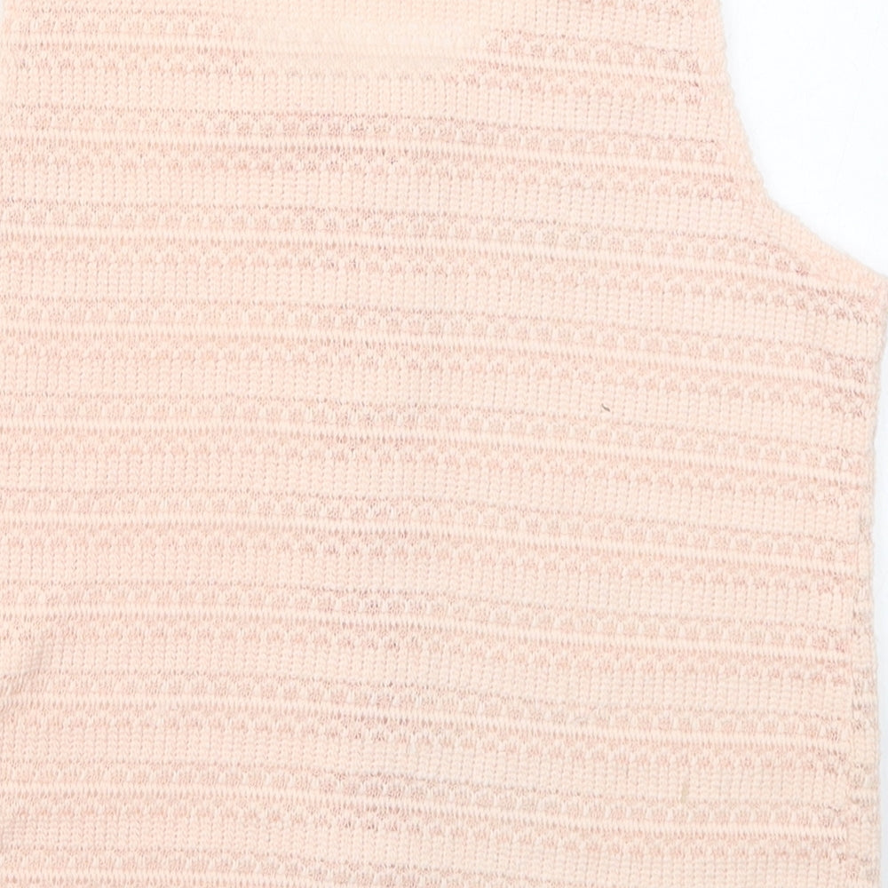 New Look Girls Pink Polyester Basic Tank Size 12-13 Years Round Neck Pullover