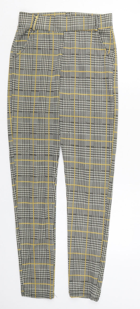 Preworn Womens Yellow Check Nylon Carrot Leggings Size S L27 in