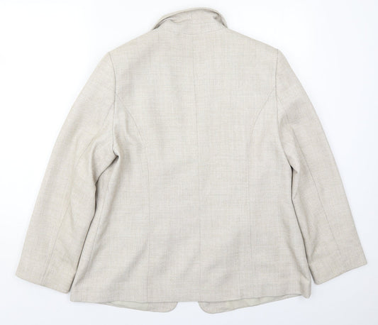 Isle Womens Beige Jacket Size 16 Hook & Eye
