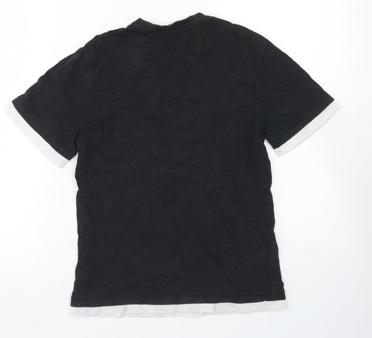 F&F Boys Black Cotton Basic T-Shirt Size 9-10 Years Crew Neck - Unleash The Wild Side Tiger