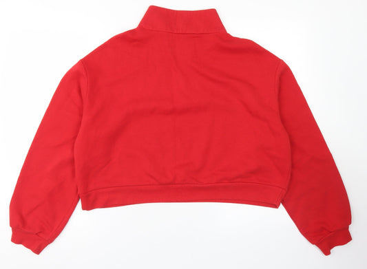 Divided Womens Red Cotton Pullover Sweatshirt Size L - Cropped, Louisiana