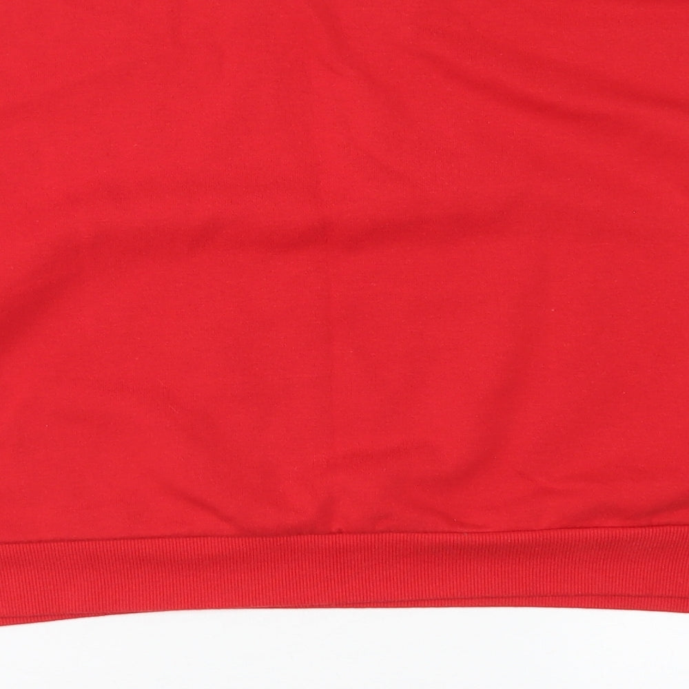 Divided Womens Red Cotton Pullover Sweatshirt Size L - Cropped, Louisiana