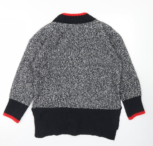 Marks and Spencer Womens Black V-Neck Polyester Pullover Jumper Size S