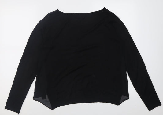 NEXT Womens Black Crew Neck Acrylic Pullover Jumper Size 10