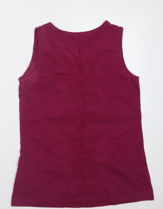 Savoir Womens Purple Cotton Basic Tank Size 10 Scoop Neck