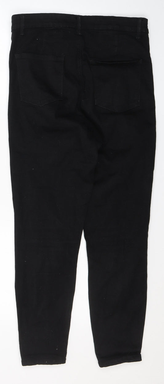 Denim & Co. Womens Black Cotton Skinny Jeans Size 14 L27 in Regular Button