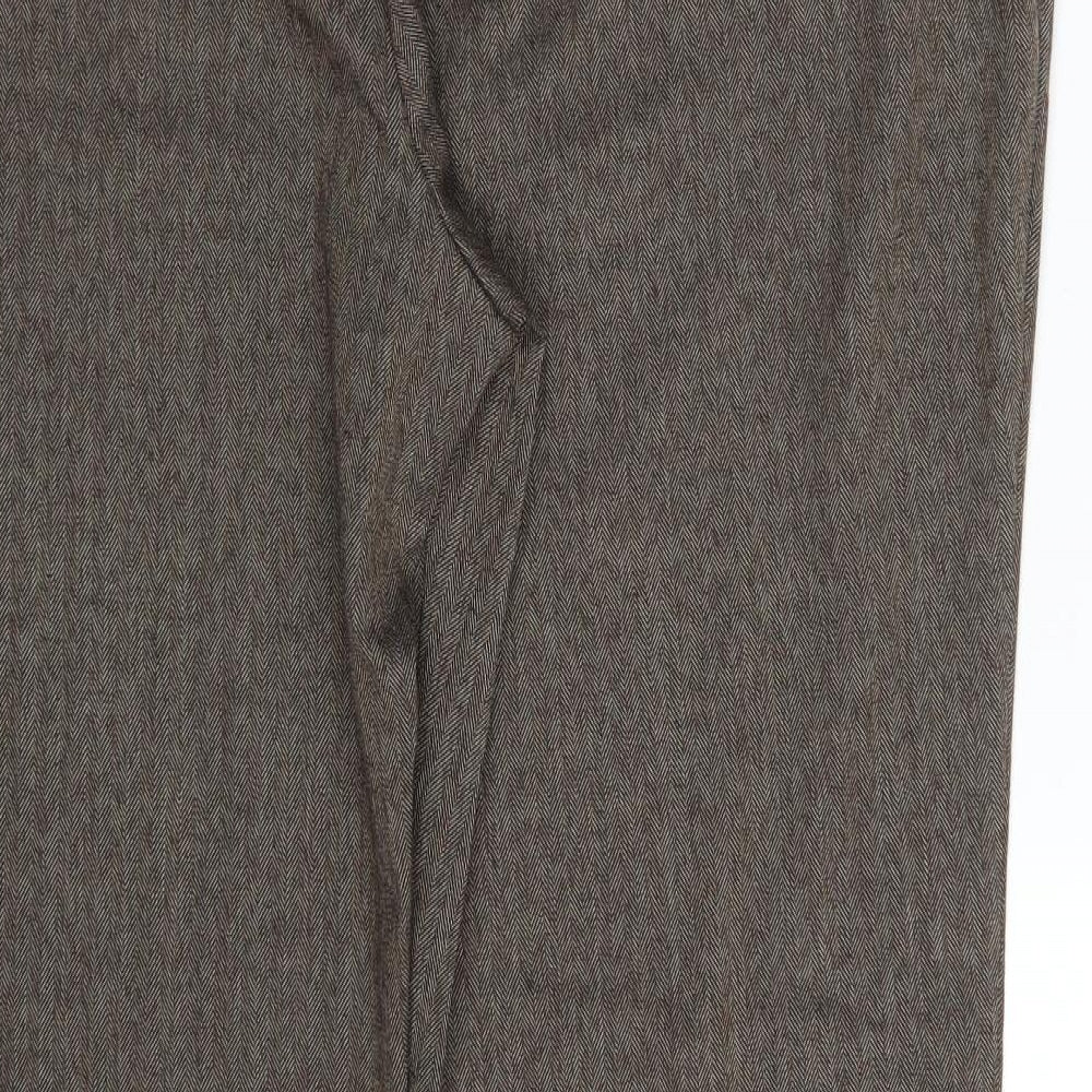 Matalan Womens Brown Polyester Dress Pants Trousers Size 18 L31 in Regular Zip