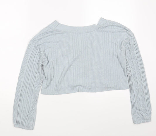 Gilly Hicks Womens Blue Polyester Pullover Sweatshirt Size XS - Cropped