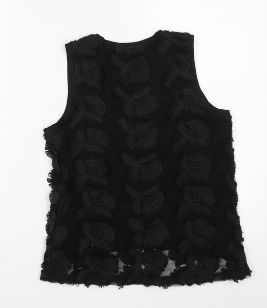 H&M Womens Black Polyester Basic Tank Size XS Boat Neck