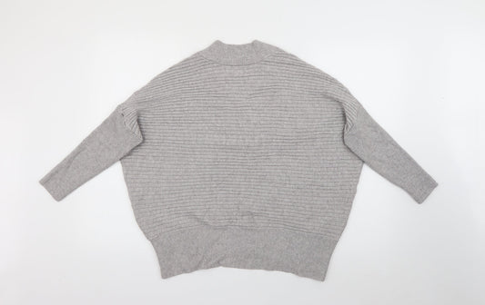 River Island Womens Grey V-Neck Viscose Pullover Jumper Size M