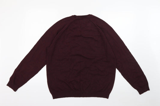 Burton Mens Purple Crew Neck Cotton Pullover Jumper Size L