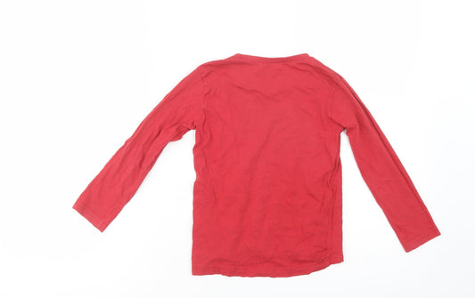 Dunnes Stores Girls Red Cotton Basic Polo Size 5 Years Crew Neck Pullover
