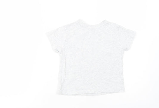 Primark Girls Grey Cotton Basic T-Shirt Size 3-4 Years Crew Neck Pullover - California