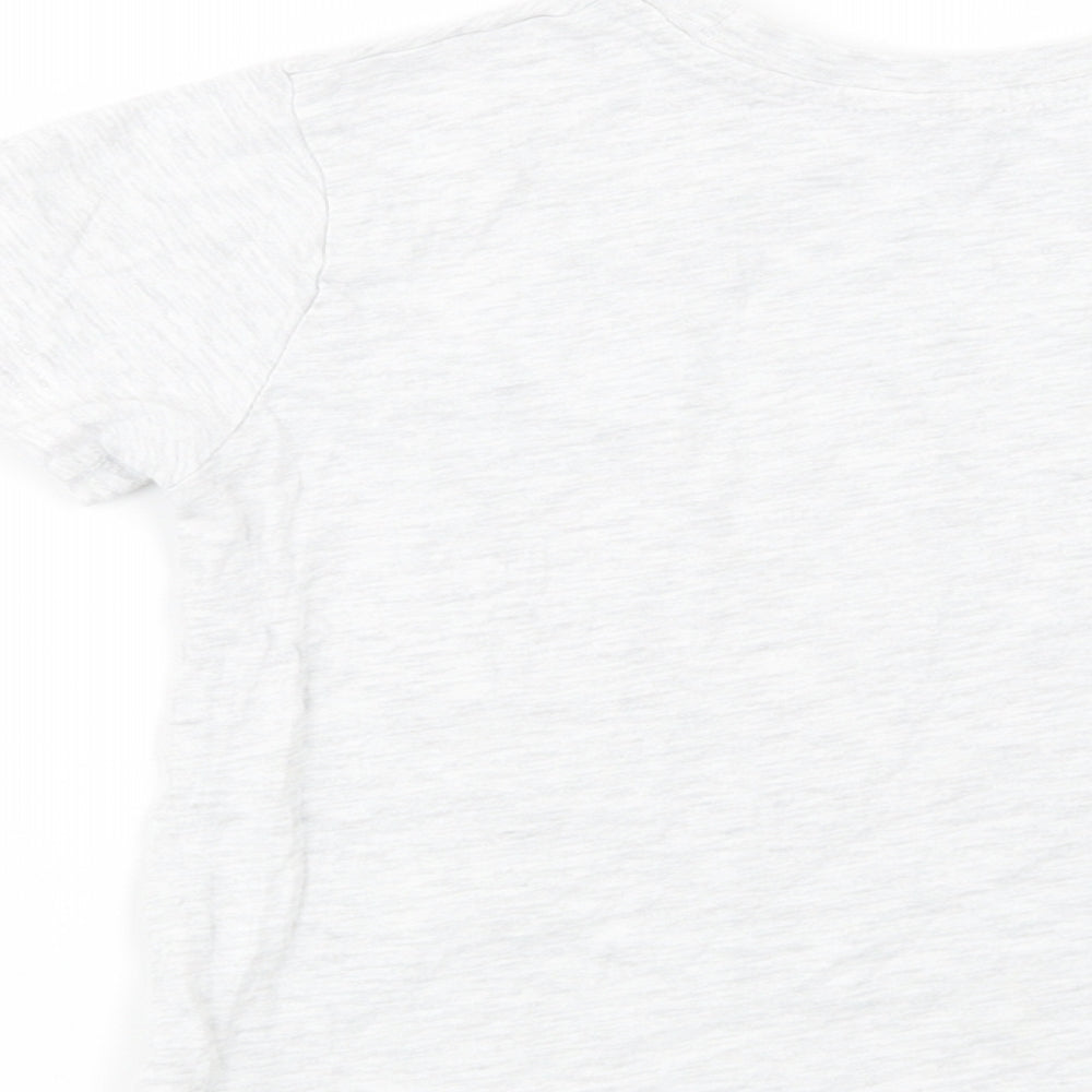 Primark Girls Grey Cotton Basic T-Shirt Size 3-4 Years Crew Neck Pullover - California