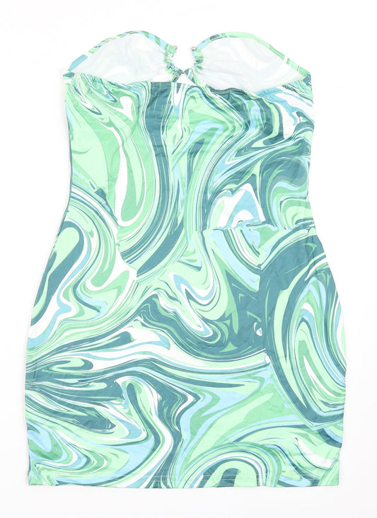 SheIn Womens Green Polyester Bodycon Size L Off the Shoulder Pullover