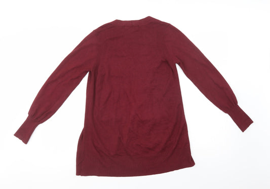 Marks and Spencer Womens Purple V-Neck Viscose Cardigan Jumper Size XS