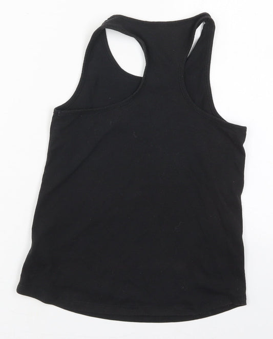 Young Dimension Girls Black Cotton Basic Tank Size 10-11 Years Round Neck Pullover - Believe in Yourself