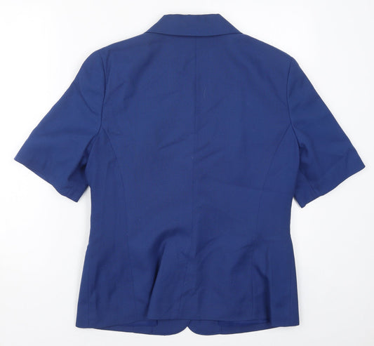 Classic Woman Womens Blue Jacket Size 14 Button