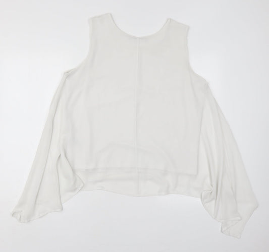 Marks and Spencer Womens White Polyester Basic Tank Size 16 Round Neck