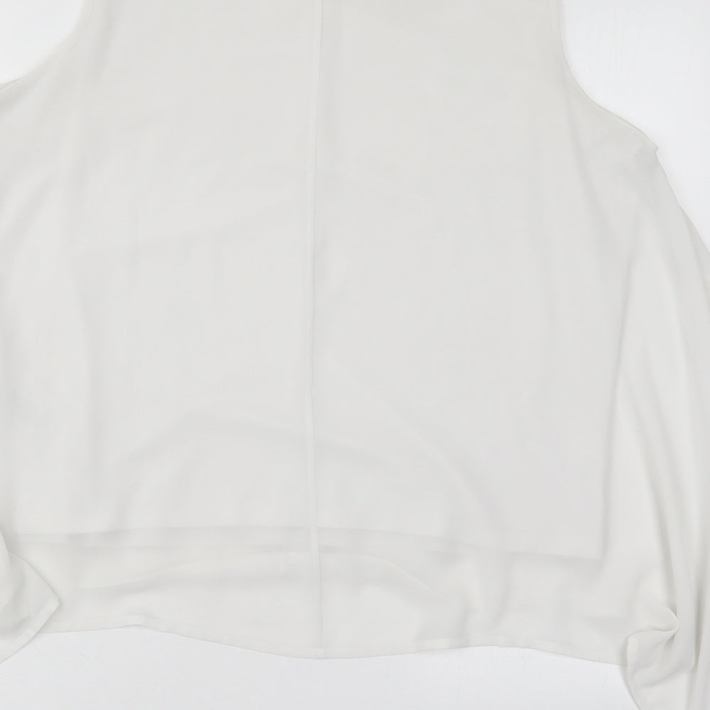 Marks and Spencer Womens White Polyester Basic Tank Size 16 Round Neck