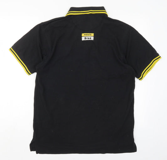 Kustom Kit Mens Black Cotton Polo Size M Collared Pullover - Potato Bred