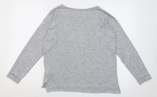 H&M Girls Grey Crew Neck Polyester Pullover Jumper Size 14 Years Pullover