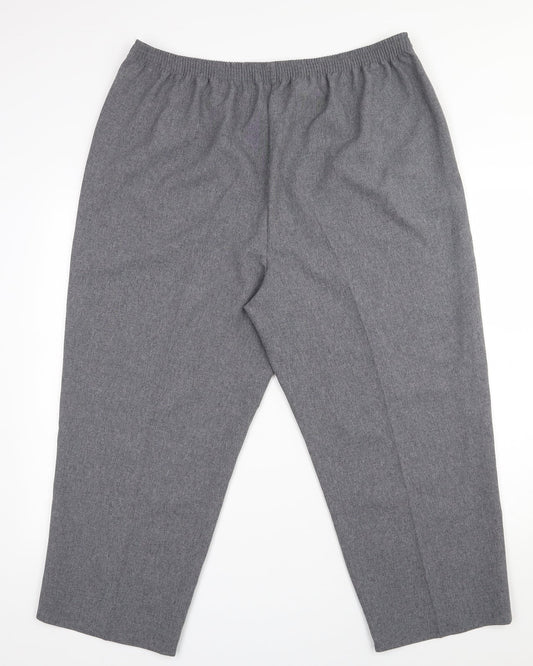 bm Collection Womens Grey Polyester Trousers Size 20 L23.5 in Regular
