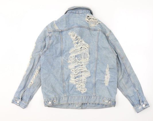 Topshop Womens Blue Jacket Size 8 Button