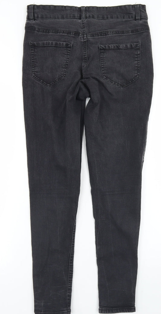 George Womens Black Cotton Skinny Jeans Size 12 L27 in Regular Button
