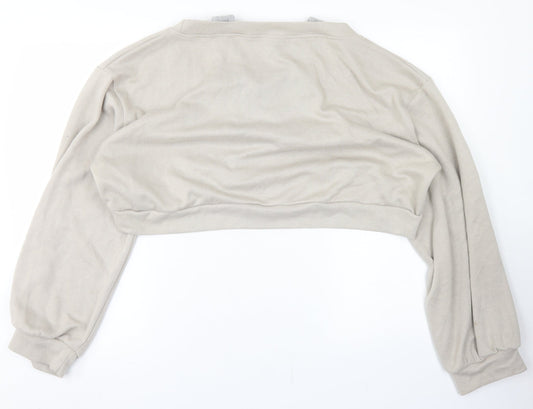 Dazy Womens Beige Polyester Pullover Sweatshirt Size XL - Cropped