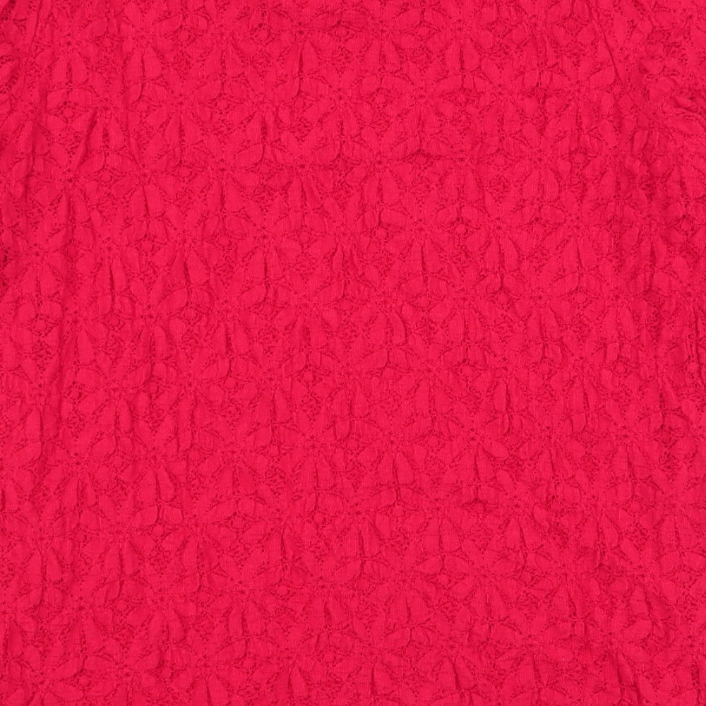 Papaya Womens Red Cotton Jersey T-Shirt Size 14 Round Neck