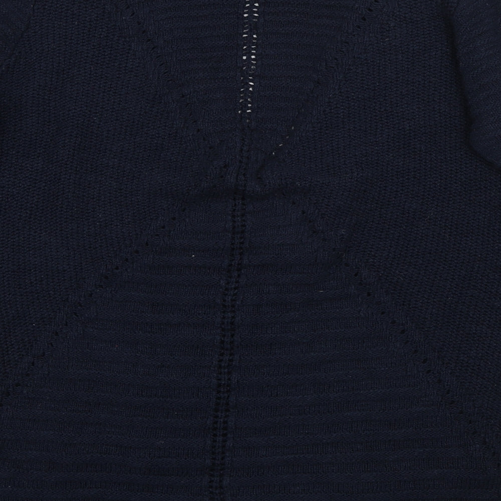 Marks and Spencer Womens Blue V-Neck Cotton Cardigan Jumper Size 14