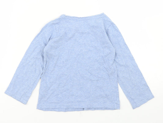 E-vie Angel Girls Blue Cotton Basic T-Shirt Size 3 Years Crew Neck