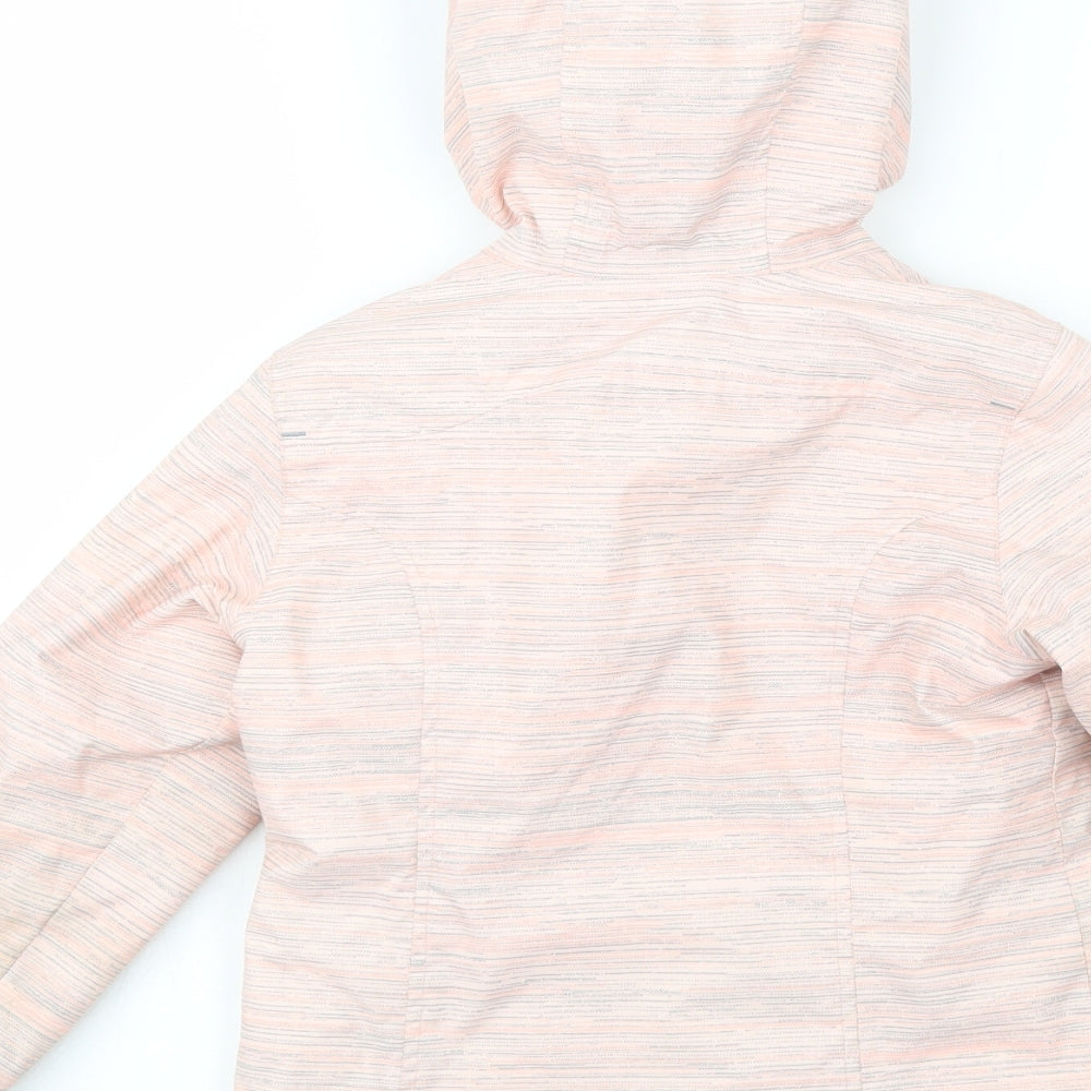 DECATHLON Girls Pink Striped Puffer Jacket Jacket Size 5 Years Zip