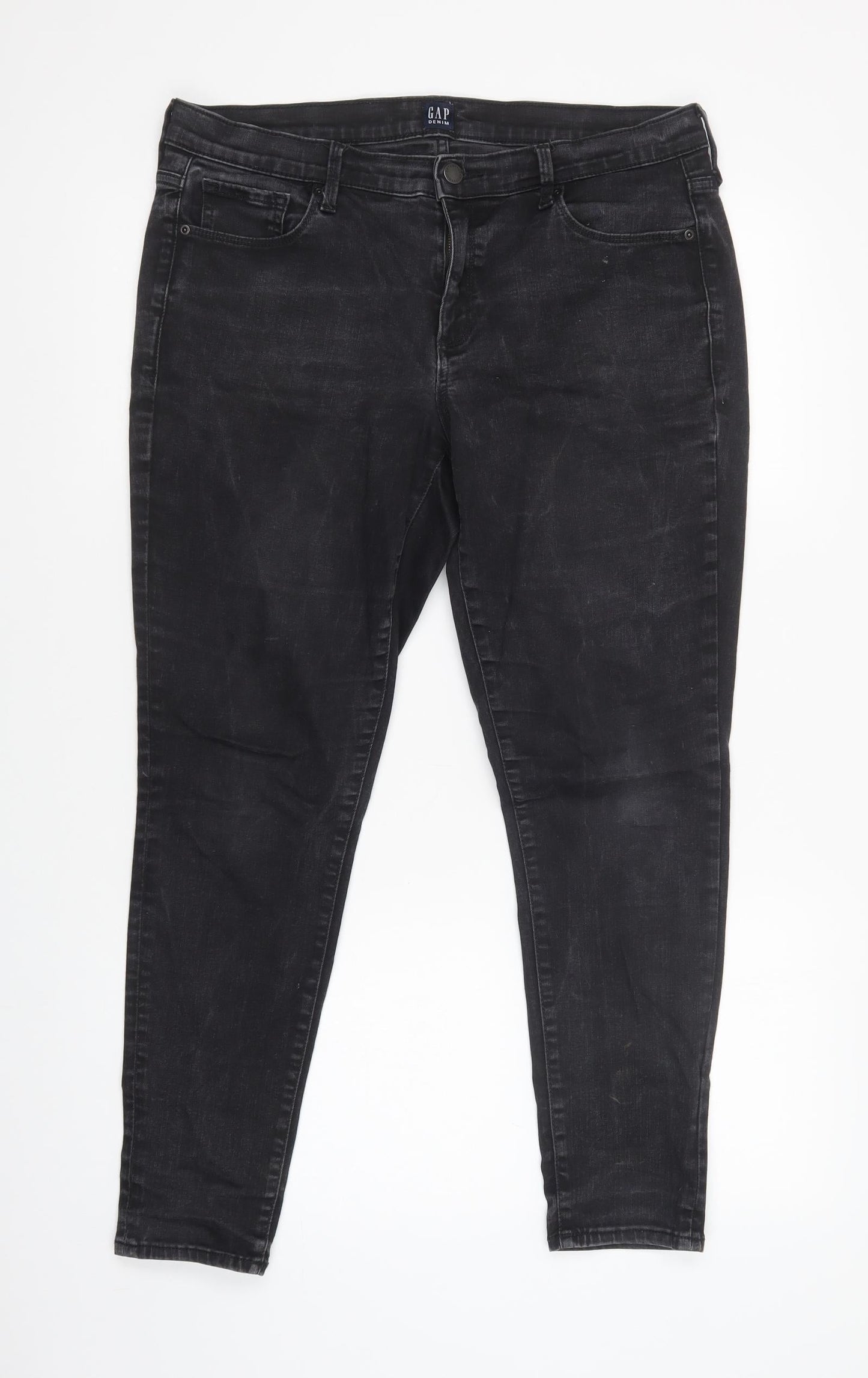 Gap Womens Grey  Cotton Skinny Jeans Size 32 L28 in Regular Button