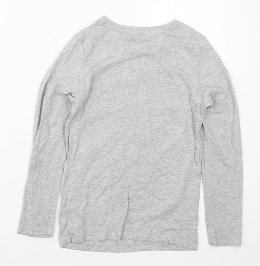 Pep&Co Boys Grey Cotton Basic T-Shirt Size 10-11 Years Crew Neck Pullover - Kills Pro Football