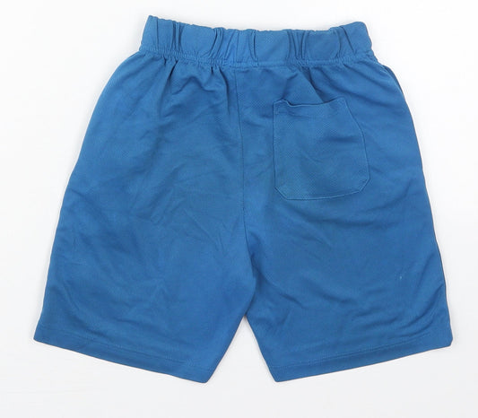 Pep&Co Boys Blue Polyester Sweat Shorts Size 9-10 Years Regular Drawstring