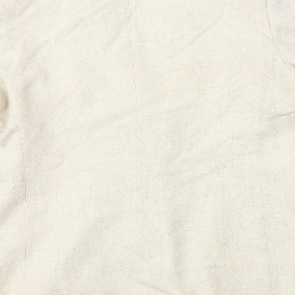 Anne Brooks Womens Beige Jacket Blazer Size 14 Button