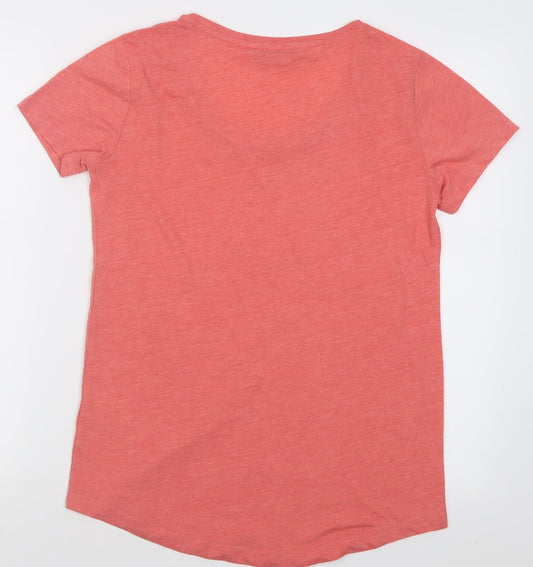 Very Womens Pink Polyester Basic T-Shirt Size 8 Crew Neck