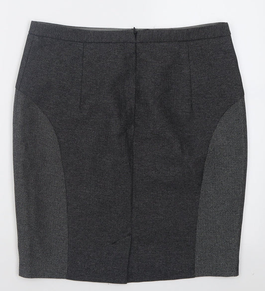NEXT Womens Grey Polyester A-Line Skirt Size 21 in Zip