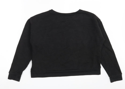 New Look Girls Black Cotton Pullover Sweatshirt Size 12-13 Years - Central Perk