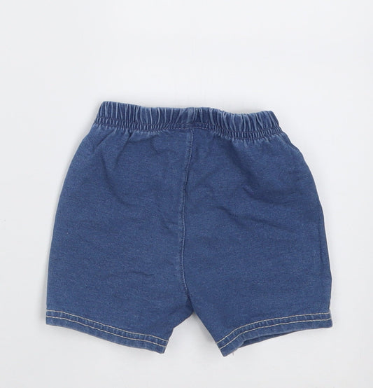 Preworn Baby Blue Cotton Cropped Trousers Size 12 Months Pullover