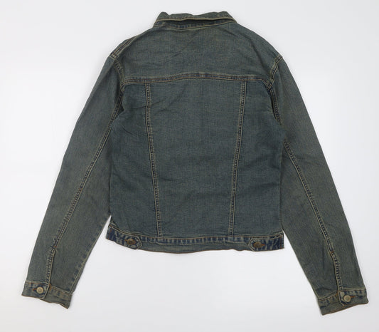 Preworn Womens Blue Jacket Size 8 Button