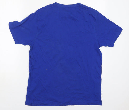 Dunnes Mens Blue Cotton T-Shirt Size M Crew Neck - Snowman i'm Having a Meltdown