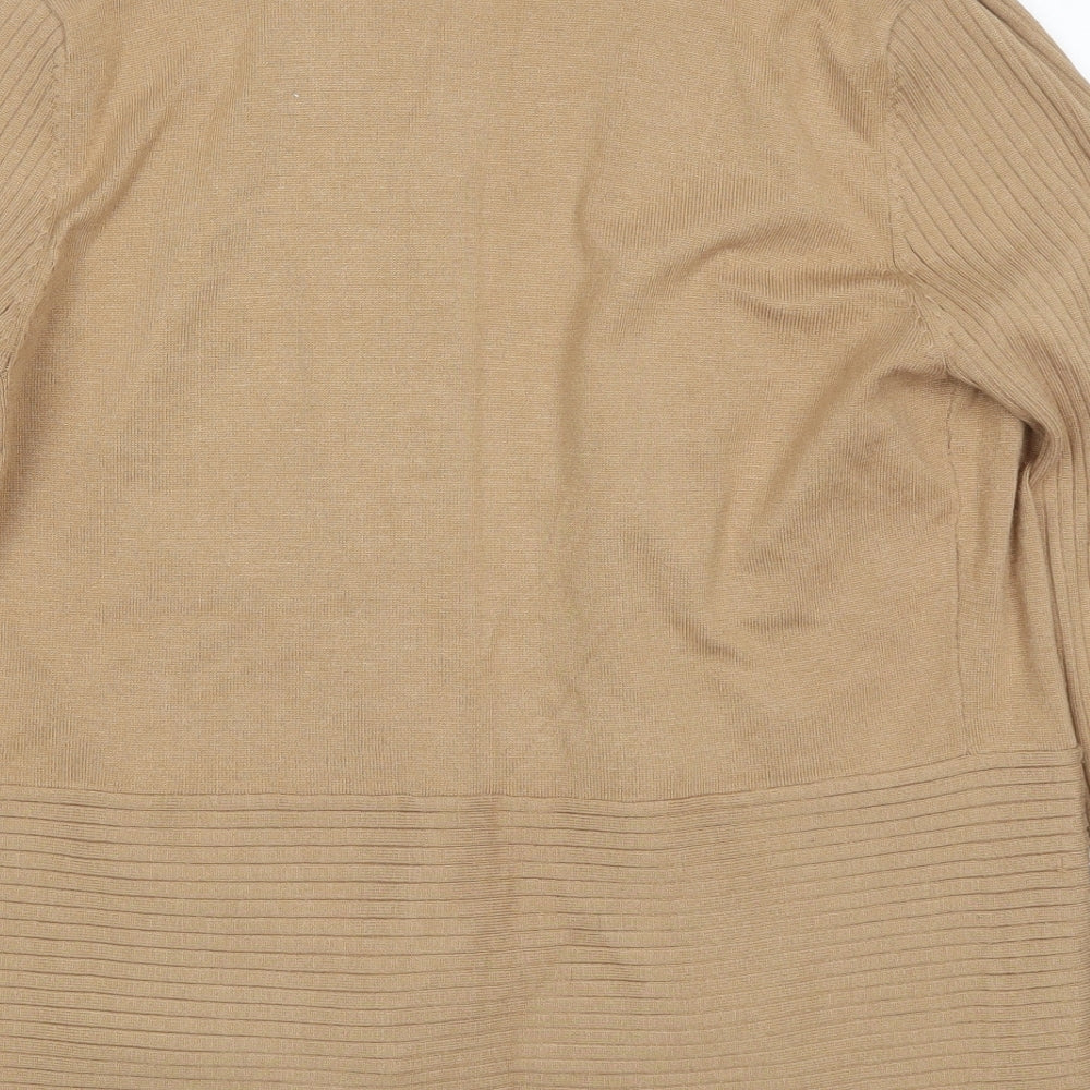 89th & Madison Womens Brown V-Neck Rayon Cardigan Jumper Size M