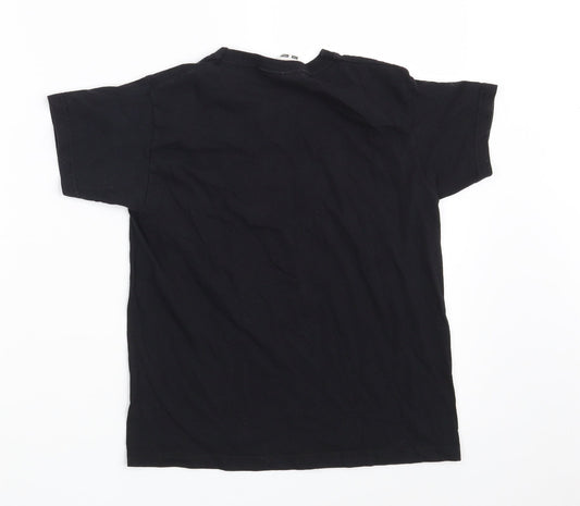 Fruit of the Loom Boys Black 100% Cotton Pullover T-Shirt Size 7-8 Years Round Neck - Gamer