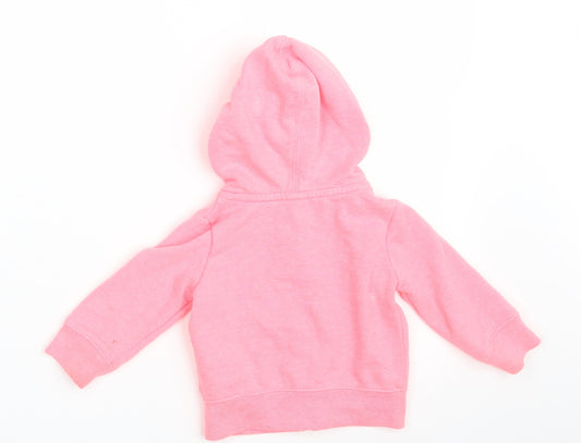 Gap Girls Pink Cotton Pullover Jumper Size 6-9 Months Zip